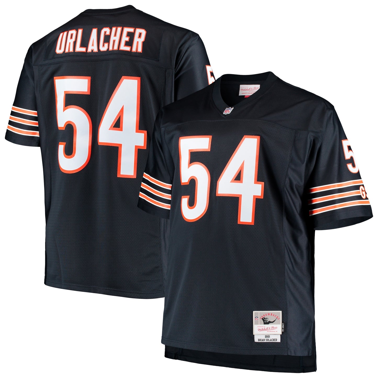 Brian Urlacher Chicago Bears Mitchell & Ness Big & Tall 2001 Retired Player Replica Jersey - Navy