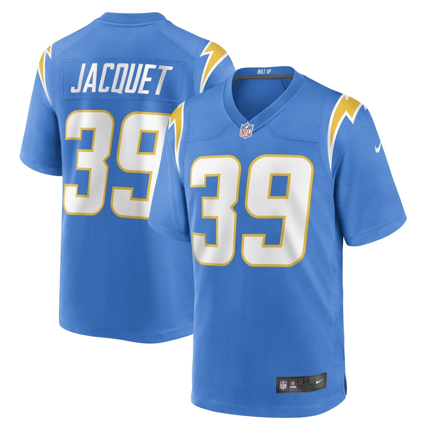 Men's Nike Michael Jacquet Powder Blue Los Angeles Chargers Game Player Jersey