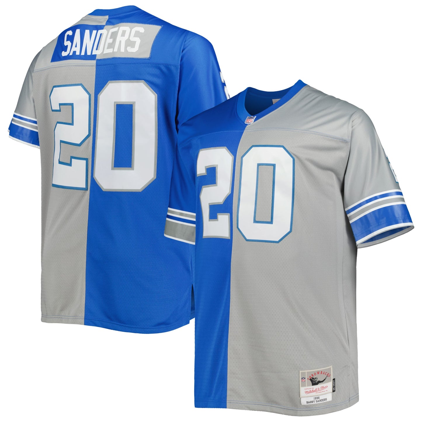 Barry Sanders Detroit Lions Mitchell & Ness Big & Tall Split Legacy Retired Player Replica Jersey - Blue/Silver