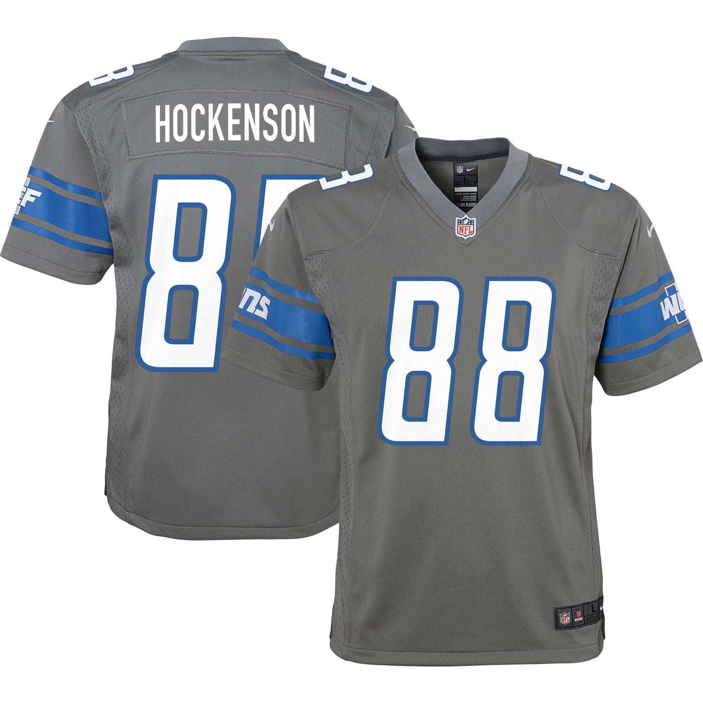 T.J. Hockenson Detroit Lions Nike Youth Team Game Jersey - Silver