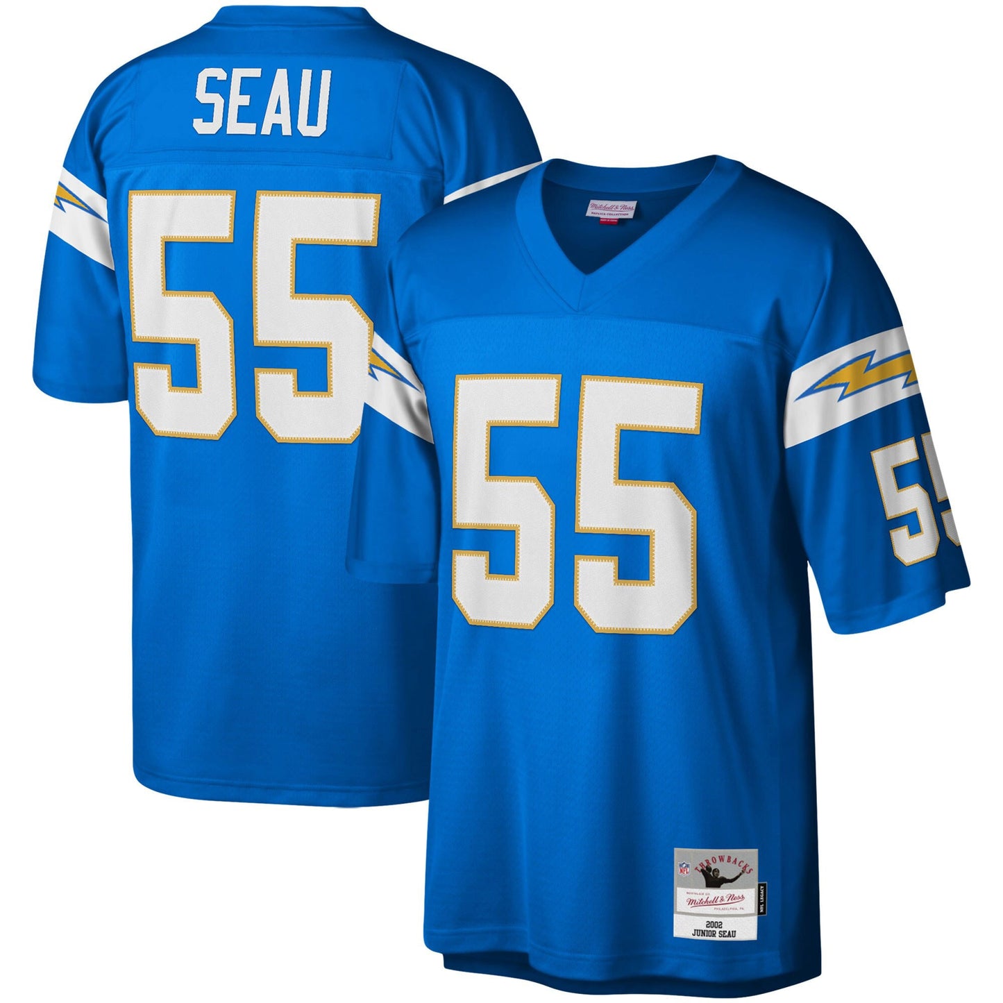 Junior Seau Los Angeles Chargers Mitchell & Ness Big & Tall 2002 Retired Player Replica Jersey - Powder Blue