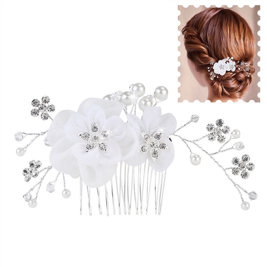 Pendant Bridal Wedding Crystal Rhinestone Pearl Women's Hair Comb Clip